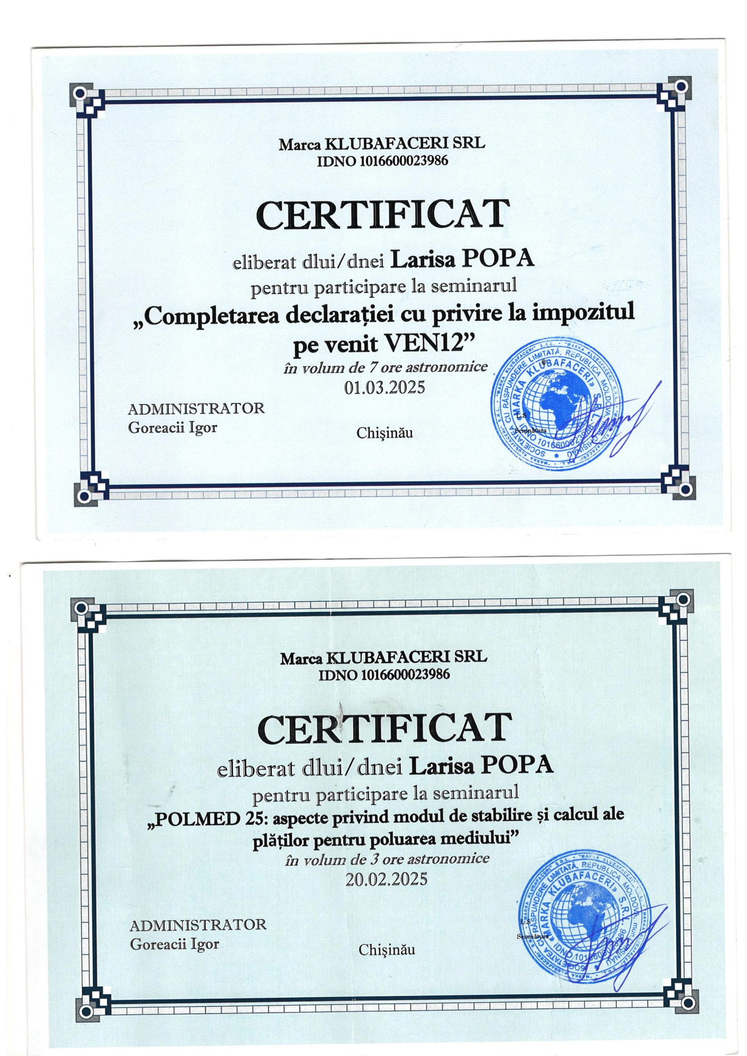Certificate 7